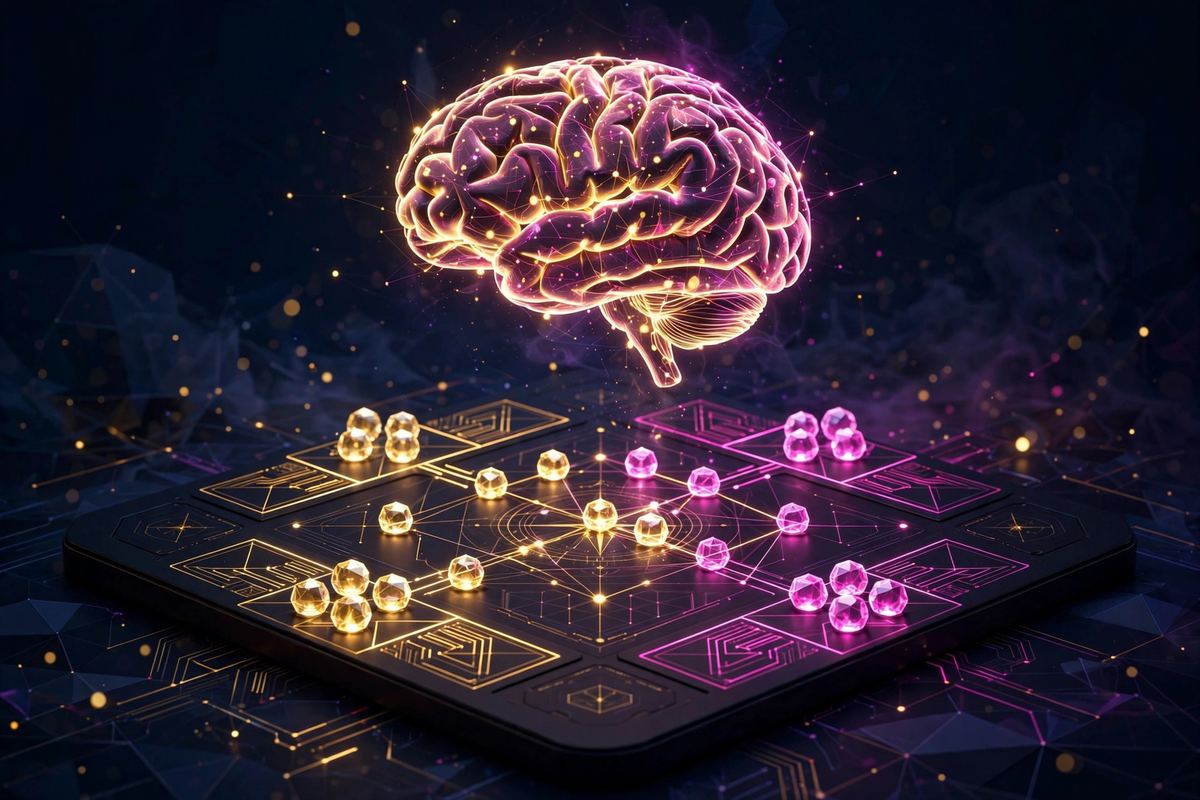 Advanced Ludo strategy concepts — 3D board with glowing tokens